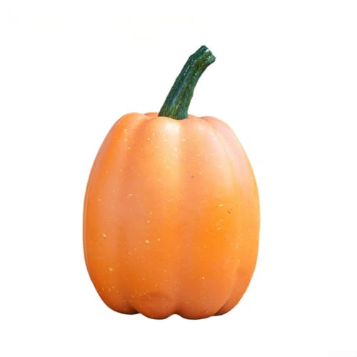 Finta zucca artificiale ornamentale per festa del raccolto decorazione di Halloween, zucca in schiuma con look realistico per decorazioni stagionali (16 cm)