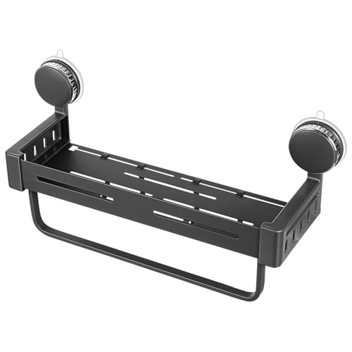 AUTSUPPL Especiero con Ventosas Gris para Cocina y Baño, Estante de Almacenamiento para Especias y Utensilios, Soporte sin Taladro con Ganchos Funcionales, Organizador Vertical Que Ahorra