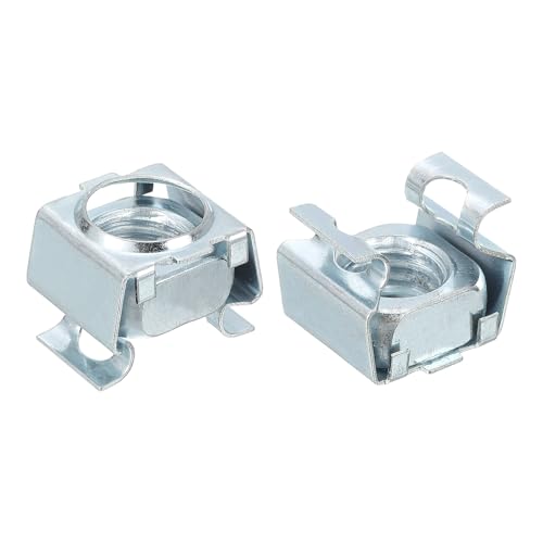 QUARKZMAN M12 x 1,75mm Cage Ecrou, 5Pcs Snap-in Cage Ecrous, Carbone Acier Zinc Plaqué Metric Ecrou pour Server Support Cabinet, Argent