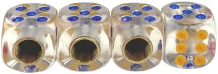 Miniatura 3 de 4 tapas universales para válvulas de aire para neumáticos, con forma de dados, para automóviles, SUV, bicicletas, camiones (transparente)