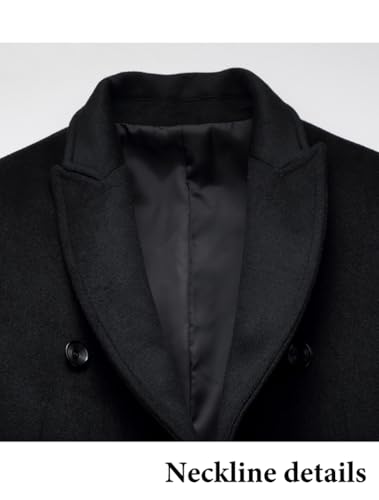 Image of FTCayanz Men's Wool Trench Coat Winter Slim Fit Business Top Coat Single Breasted Overcoat