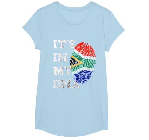 It is in Meiner DNA South Africa South Africa Fingerprint T-Shirt, Girls, Baby Blue, Small