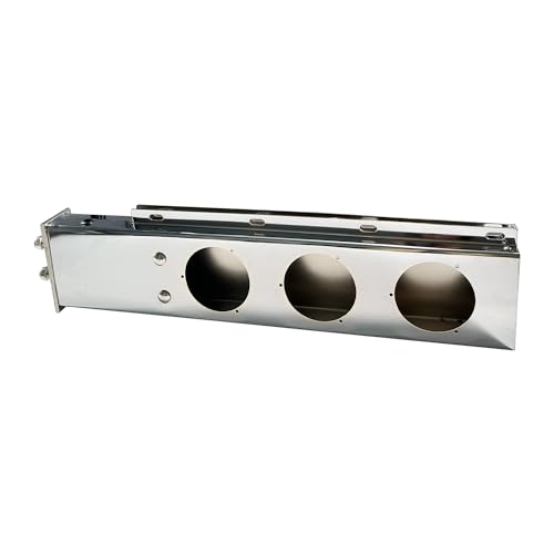Image of New 30 inch Chrome Mud Flap Hanger with Light Cutouts Spring Loaded 2 1 /2 Bolt Pattern Length 30 inch Light Cutout 4 inch for Freightliner Kenworth Peterbilt International Mack Volvo