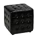 Cortesi Home CH-OT258608 Izzo Black Cube Ottoman