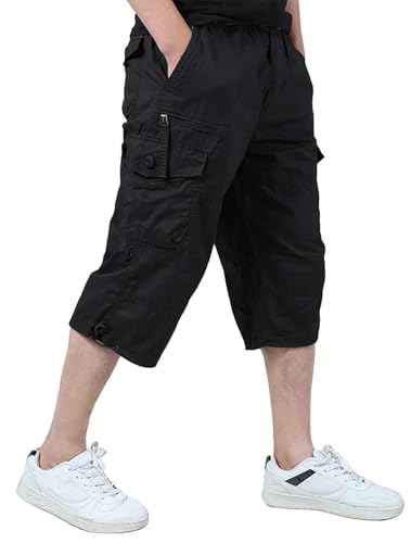 カーゴパンツ メンズ ショートパンツ 作業着 7分丈 半ズボン 7分丈 ミリタリー カジュアル 無地 コットン ズボン ゆったり 夏 おしゃれ 大きいサイズ ワークパンツ