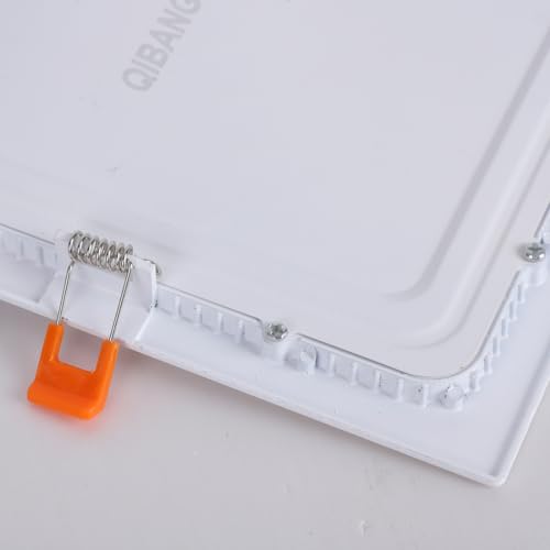 QIBANG Square Led Recessed Light 8 Inch Dimmable with Junction Box,3CCT 3000K/4000K/6000K Selectable,1600LM CRI90+18W Ultra-Thin led recessed Light Square Canless Downlight High Brightness,1 Pack by QIBANG - Used condition - Image 9