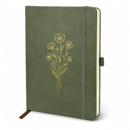 Journal A5 en cuir de haute qualité avec couverture florale élégante