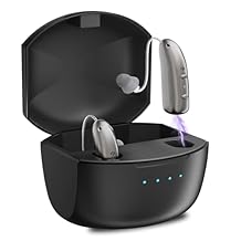 Hearing Aids, Hearing Amplifiers for Seniors, Rechargeable Hearing Aid BTE Hearing Aids with Noise Cancellation Volume Adjustment, App Controlled Ear Listening Aids for Adults