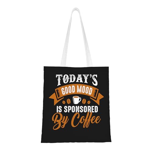 hattacharya Canvas Tote Bag,Funny Coffee Quote And Saying Large Capacity Shopping Bag with Durable Handles for Grocery, Travel, Daily Use