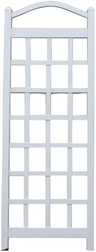 Dura-Trel Cambridge Vinyl Trellis, Outdoor Plant Support Frame, 28" x 76", White - Decorative Grid-Style Lattice for Climbing Vines & Flowers, Use Against Walls, Fences or Freestanding