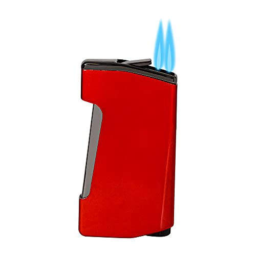 Encendedor Lotus Chroma Twin Antorcha Doble Metal Rojo miniatura 1
