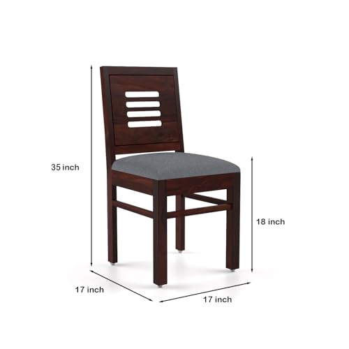 Image of Luxury Solid Sheesham Wood 6 Seater Dining Table Set with Cushioned Chairs | Wooden 6 Seater Dining Table with 6 Chairs | Premium Home Furniture| Hotels Restaurant (Finish Color- Walnut-A)