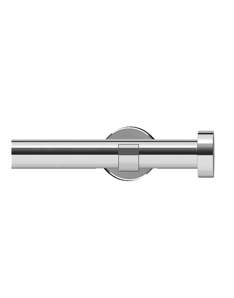 ABC Decor Eyelet Curtain Pole Trade Pole with Designer Cup Bracket, STUD Finials, Chrome, 360 cm wide