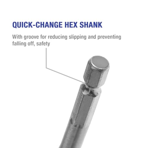 WORKPRO 13-Piece Spade Drill Bit Set in SAE, Paddle Flat Bits for Woodworking, Nylon Storage Pouch Included - Image 4