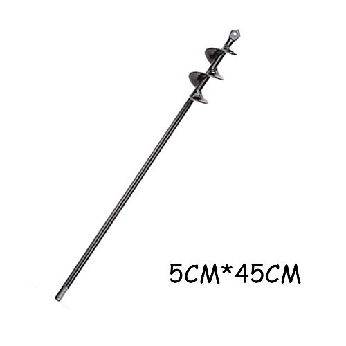 Fesjoy Garden Plant Flower Bulb Auger, Spiral Drill Bit Earth Auger Bulb & Bedding Plant Auger Ground Hole Digger Drilling Yard Planting Weeding Bedding Tool