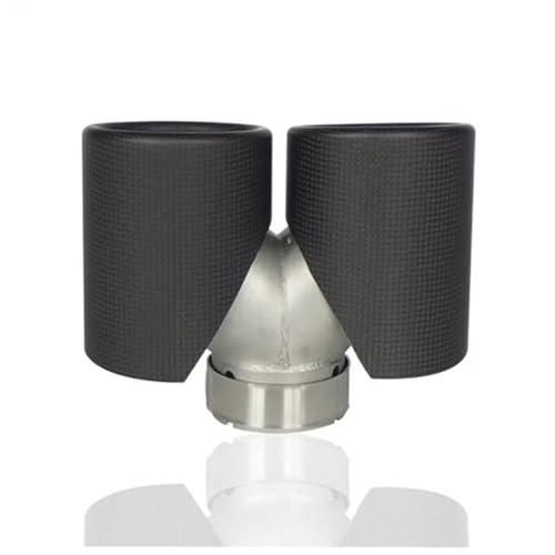 Embout d'échappement double carbone universel type Y avec double sortie 89mm en inox robuste