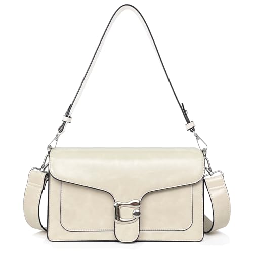 Travistar Crossbody Bags for Women Small- Retro Leather Crossbody Purses for Women Trendy Shoulder Bag Elegant Satchel Handbags Designer Evening Bag Summer Clutch Purses with 2 Straps Apricot