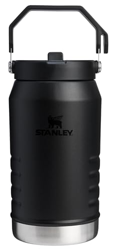 Stanley IceFlow 2.0 Flip Straw Jug with Handle 64 oz | Twist On Lid and Flip Up Straw | Leakproof for Travel and Sports | Insulated Stainless Steel | BPA-Free | Black 2.0