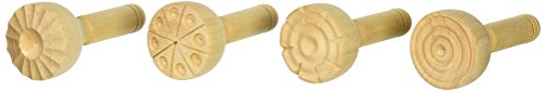 School Smart Wooden Clay Stamp Set, Set of 4