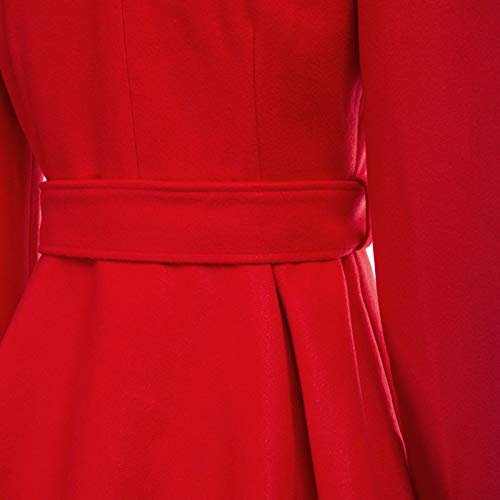 Grace Karin Women's Classic Trench Coat Sexy V Neck Swing Hem Overcoat With Belt Red-Belt M #TOP5