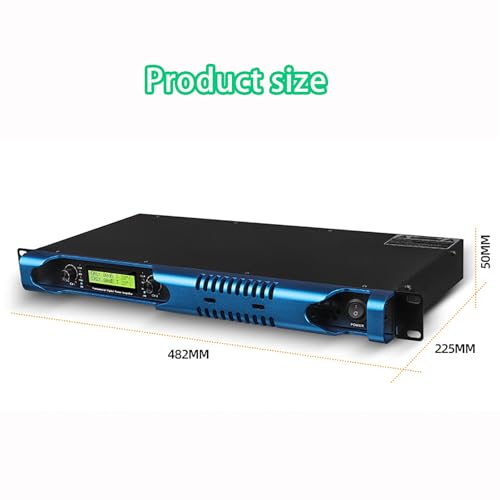 Amplificatore di Potenza Digitale a Doppio Canale 350W x2 ad Alta separazione, Chassis Sottile 1U con dissipatore di Calore per Karaoke, DJ, Performance dal Vivo e Audio da palco.
