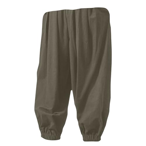 Harem Pants Men Drop Crotch Cotton Linen Pants 2025 Summer Causal Cinch Bottom Lounge Pants Elastic Waist Pants3