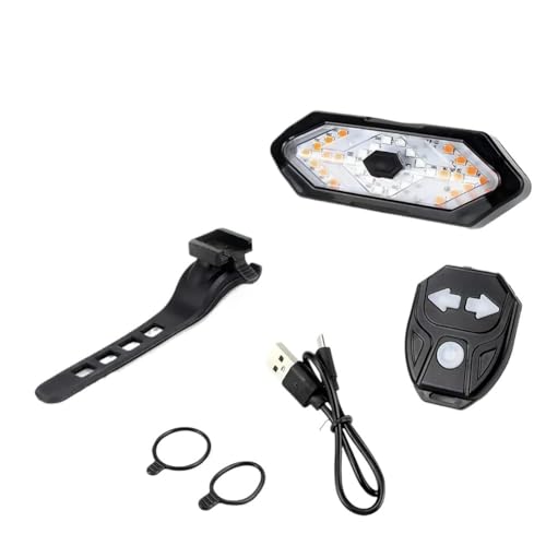 Clignotants de moto momt sans fil avec feu rechargeable USB et commande a distance noire