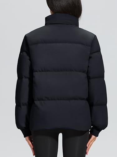 MAGCOMSEN Women's Winter Down Puffer Jackets Stand Collar Zip Up Water Resistant Warm Padded Quilted Coat with Pockets2
