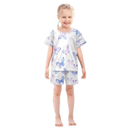 senya Short Sleeve Pajamas Sets Summer Cotton Sleepwear Light Gradual Butterflies3