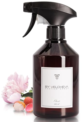Spray per tessuti FLEUR al profumo di mango, melone per camera da letto, tende, asciugamani di marca BY Velcheva, 500 ml