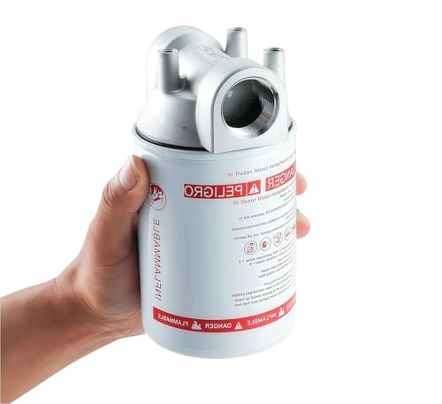 R18189-30 K82584 Fuel Water Separator Filter, 30 Micron 1 Inch NPT High Flow 25 GPM, Spin-On Cartridge for Diesel Gasoline Transfer Pump, Mobile Stationary Tank and Boat
