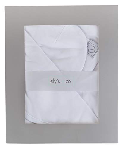 Image of Ely's & Co. Cotton Knit Jersey Swaddle Blanket and 2 Beanie Gift Set, Large Receiving Blanket - White