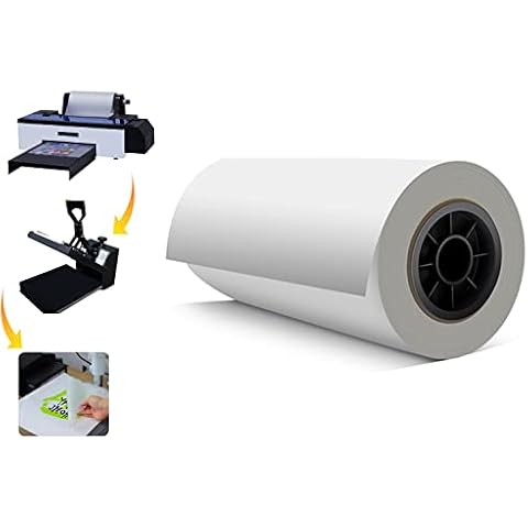 Carbcolords DTF Film Roll 50m(11.81" x164 ft)-Glossy Clear PreTreat PET Heat Transfer Paper for Direct on T-Shirts Colthing Textile Cover