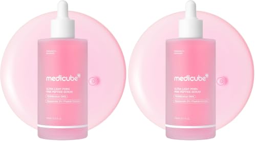 Image of medicube PDRN Pink Peptide Serum with Salmon DNA | Ultra Light Hydrating Serum with Hyaluronic Acid | Fast-Absorbing Glow Care for Skin Clarity | Korean Skincare, 3.71 fl. Oz (Pack of 2)