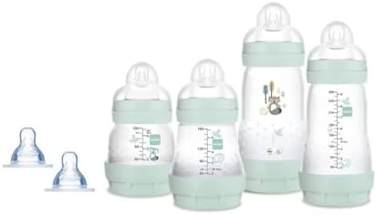 MAM Baby Kit 4 Mamadeiras Easy Start Gift Set Anticólica, 0+ Meses, Azul Oceano