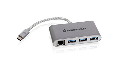 IOGEAR HUB-C Gigalinq USB-C to USB-A Hub with Ethernet Adapter, GUH3C34