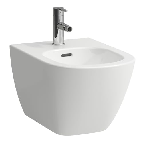 LAUFEN Lua Wandbidet, mit Überlauf, 1 Hahnloch, 360x520mm, Eckventile innenliegend, H8300810003021, Farbe: Weiß
