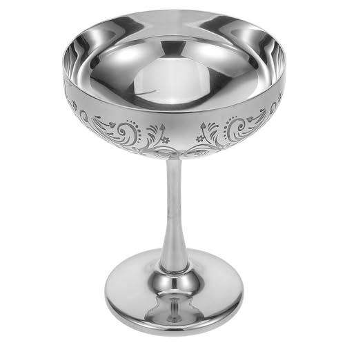 GARVALON Coppa da Dessert in Acciaio 304 Bicchiere da Vino e Ciotola da Frutta Riutilizzabile Calice Elegante per Gelato e Antipasti per Feste Ristoranti e Uso Domestico