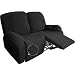 BXFUL 6-teilige Strech Recliner Überzug Sessel Husse Relax Fernsehsessel Relaxstuhl Sesselbezug Für Liegestuhlschutz Mit Tasche Antirutsch Husse für Relaxsessel (Schwarz)