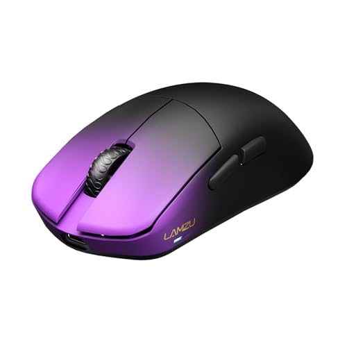 Image of Lamzu Maya X Wireless Gaming Mouse, Ultra Lightweight 47g, Optical Switch, Maximum 30000 DPI, Symmetrical, MCU Nordic 52840, Dust-Proof Encoder, PAW3950 Sensor(Larger Maya) (Purple)
