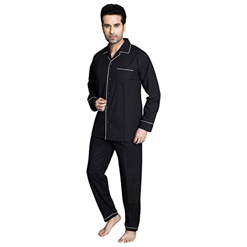 Image of Men's Cotton Solid Night Suit