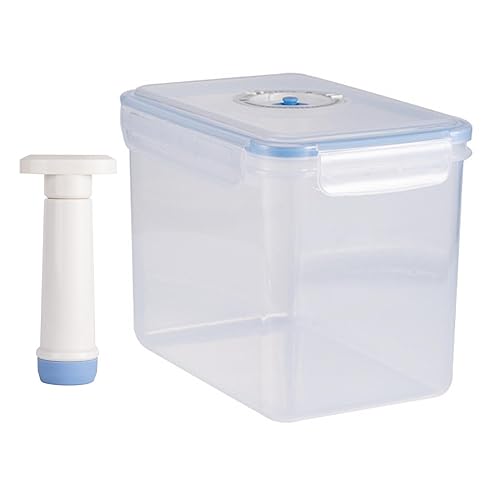 KLKCMS 真空容器 0.8L/1.25L/2.2L/3.6L食品用真空シール容器 オーブン ポータブル多目的セーバー ポンプ付き 食品保存 耐熱 プラスチック製透明気密タンク タイマー 手動ポンプ付大容量冷蔵ボックスタイムコンパス付 簡単操作 真空状態