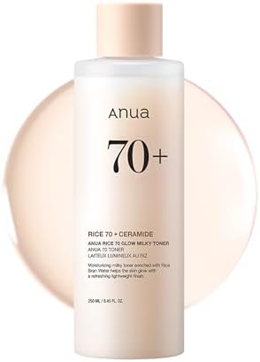 Anua Rice 70 Glow Milky Toner, Glass & Dewy Skin, Hydrating & Bar...
