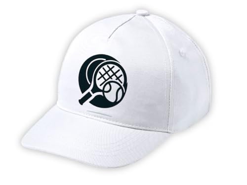 Gorra Blanca NIÑO Logo Tenis Deporte Pelota Raqueta Blanca Kid Cap