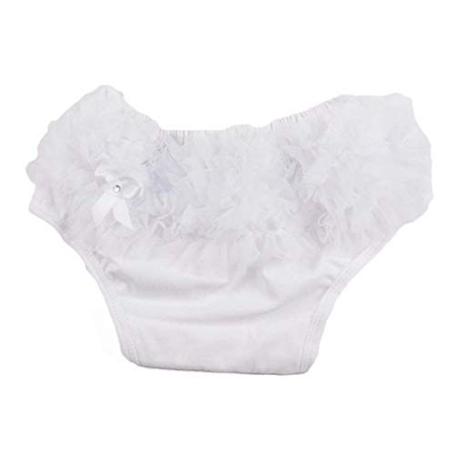 Floraisons enfant en bas âge couvre-couches en coton à volants bébé floraisons Bébés filles Sous-vêtements en coton avec noud-noud blanc