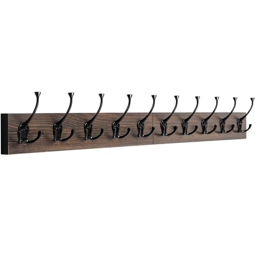 IBosins Wall Mounted Coat Rack with 10 Decorative...