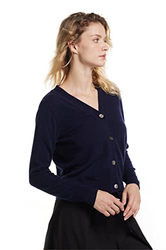 Image of EURKEA Women's V Neck 100% Cashmere Cardigan Sweater, Pullover Winter Top for Women, Gifts Ready