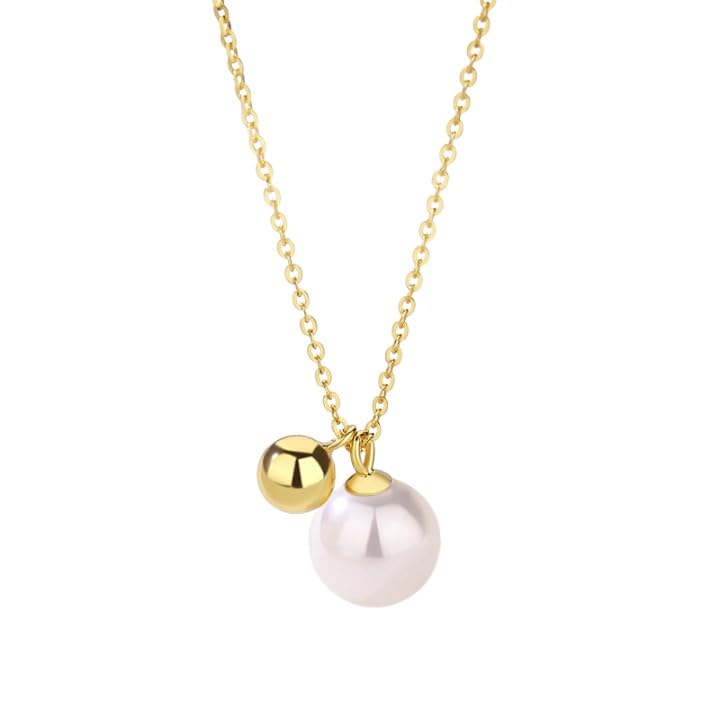Collier de perles d'eau douce naturelles or noir bijoux femme chic