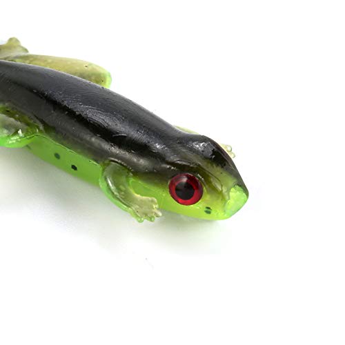 Dr.fish 6 Pack Soft Frog Lures, 3.2 Inches Tadpole Swimbaits Frog Baits Bass Crappie Panfish Lures Creature Lizard Bait Shad Bait Drop Shot Bait, Watermelon #TOP4