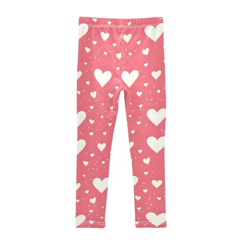 Love Pink Pattern Girls Leggings Ultra Soft Compression Yoga Gym Pants for Kids 4-10T2